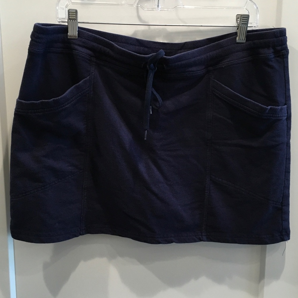 Sunday XL Navy Blue Women's Skort French Terry Pull On Becca Pocketed